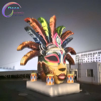 Máscara Inflable Multicolor Personalizada de Gran Tamaño para Fondo de Escenario con Bomba de Aire Eléctrica, Dimensiones Superiores a 12 pies