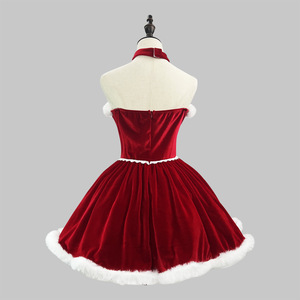 Princess Christmas Costume Red Velvet Dress With Cape Plus Size Women's Cosplay Costume - Product Image 4