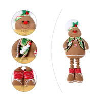 Figurine en peluche de chef de boulangerie en plaid vert de 30 pouces avec jambes réglables pour vitrine de café, restaurant, événements festifs, achat en gros