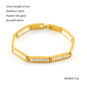 Pulsera <span class=keywords><strong>de</strong></span> Acero Inoxidable Chapada en Oro <span class=keywords><strong>de</strong></span> 18k al por Mayor, Siete Potencia, Pulsera Africana <span class=keywords><strong>de</strong></span> las Siete Potencias, Santería - Product Image 4