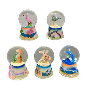 Globo d'Acqua Personalizzato con Animali Souvenir da Spiaggia Delfino in Resina Fenicottero Cavalluccio <span class=keywords><strong>Marino</strong></span> Tartaruga Gabbiano Ornamento Globo di Neve con Delfino - Product Image 1