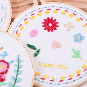 Kit de broderie de perles DIY pour débutants, ensemble de broderie de fleurs en perles avec cerceau, aiguille et tutoriel vidéo - Product Image 3
