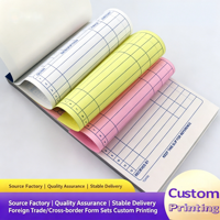 Carnet de reçus et de factures autocopiantes personnalisé, 2/3 plis, avec logo personnalisé, formulaires de commande commerciaux, papier NCR, impression bleue