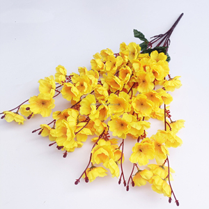 L en gros 7/9 fourchettes soie artificielle pêche arrangement floral mariage fond décoration faux pêche fleurs fleurs - Product Image 5