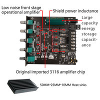 Module d'amplificateur de subwoofer de puissance 2*50W+100W TPA3116D2, carte d'amplificateur 2.1 canaux classe D TPA3116, égaliseur audio stéréo