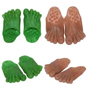 Funny Fairy Spoof Hulk Five-fingered Slippers Trick Simulation Big Feet Shoes Bare big Feet Slippers