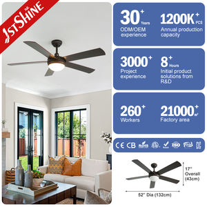 พัดลมเพดาน LED 1stshine 230V ปรับความสว่างได้ พร้อมใบพัด MDF สีดำ 3 ระดับความเร็ว ควบคุมด้วยรีโมท - Product Image 3