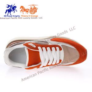 Chaussures de sport Run Away pour hommes, baskets en cuir véritable, chaussures décontractées de haute qualité, style course et marche, respirantes et confortables en mesh. - Product Image 5