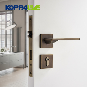 מנעול דלת פנים יוקרתי מדגם KOPPALIVE, סט מנעול לדלת עם ידית פליז מלאה ומנעול כניסה עם מפתח - Product Image 2
