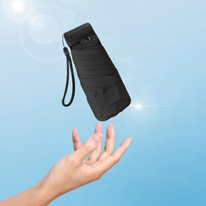 Parapluie de poche pour femmes, mini format, en aluminium, noir, 5 plis, g - Product Image 1