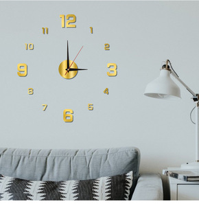 Orologio da <span class=keywords><strong>parete</strong></span> moderno 3D fai da te senza cornice acrilico muto digitale specchio adesivo da <span class=keywords><strong>parete</strong></span> orologio al quarzo per la decorazione dell'home Office - Product Image 3