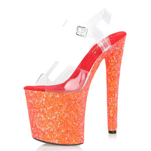 Nuova borsa fondo paillettes colore sexy tacchi sottili 20 <span class=keywords><strong>cm</strong></span> spogliarellista tacchi alti gotici <span class=keywords><strong>8</strong></span> pollici sandali estivi da donna - Product Image 6