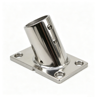 Accessoire de rampe de bateau en acier inoxydable 316 poli miroir, base rectangulaire à 60 degrés