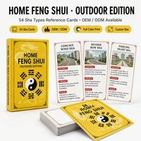 Cartes éducatives personnalisées Feng Shui pour l'extérieur, édition OEM/ODM, 54 types de Sha, jeu de référence Yin-Yang Bagua Dragon, boîte en papier