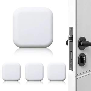 4Pcs Protecteurs muraux de pare-chocs de porte carrés en silicone Butée de porte absorbant les chocs Coussin de rembourrage auto-adhésif pour bouton de porte - Product Image 1