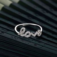 Bague Dylam Fashion en argent sterling 925 avec cristal, motif lettre d'amour, pour femme, bijou en argent, cadeau