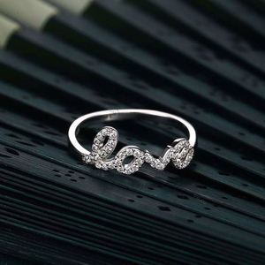 Dylam Fashion 925 Sterling Silver <b>Ring</b> Crystal Love Letter <b>Finger</b> <b>Ring</b> for Women Silver Jewelry Gift - Product Image 5