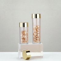 Flacon transparent en PET 100 ml avec bouchon électroplaqué, paroi épaisse, pulvérisateur à pompe pour huiles essentielles 55 ml/75 ml, lotion, faux cils