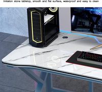 AJUNION bureau de jeu Simple poste de travail de joueur en forme de K bureau d'ordinateur Table de jeu ergonomique bureau d'ordinateur de jeu noir