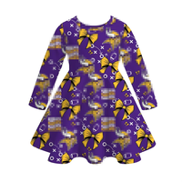 Bébé enfants enfant en bas âge fille hiver printemps jeu de Football doux bambou Saints 49ers Steelers virevoltant robe personnalisée enfants vêtements