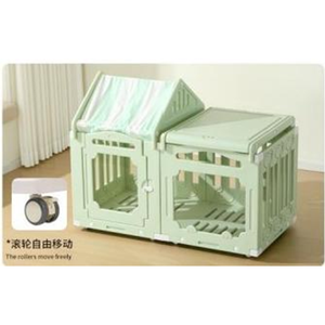 Caseta para Mascotas de HDPE y Acrílico, Suave, Dulce, Acogedora, Encajable, Duradera, Fácil de Limpiar, con Ruedas y Partes Extraíbles - Product Image 1
