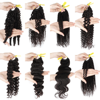 Extensions de cheveux humains vierges indiens Remy Orientfashion, ondulations profondes au crochet, pour femme, tresses Miracle Knots