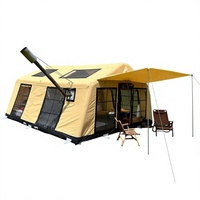 Grande tente de camping gonflable avec tissu Oxford, design à quatre saisons de style Ridge, résistante au vent et chaude, gonflée à l'air