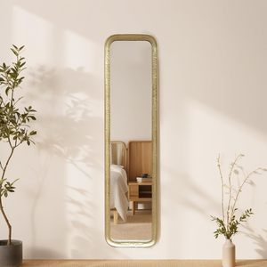 PARISLOFT Espejo de cuerpo entero con marco de metal de 57.3 x 14.1 pulgadas, espejo de pie de estilo vintage para dormitorio o vestidor - Product Image 3