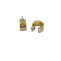 Nouvelles Boucles d'Oreilles Exquises en Laiton pour Femme, Forme Lettre, Incrustées de Diamants d'Eau, Style Luxe Léger et Tendance, Idéales pour le Quotidien