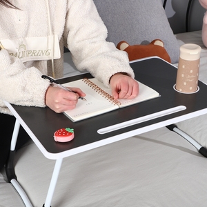 Table de bureau en <span class=keywords><strong>bois</strong></span> pliable pour <span class=keywords><strong>ordinateur</strong></span> <span class=keywords><strong>portable</strong></span> avec porte-gobelet, offre spéciale - Product Image 5
