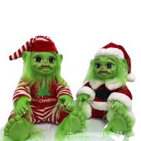 2025 vert cheveux Grinch noël suspendus décoration poupée étrange Animal doux en peluche usine en gros cadeau pour enfants boîte