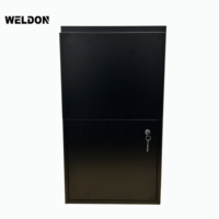 Boîte aux lettres WELDON à rayures imitation bois, en acier galvanisé, antivol, à ouverture par le haut, pour livraison de colis en extérieur