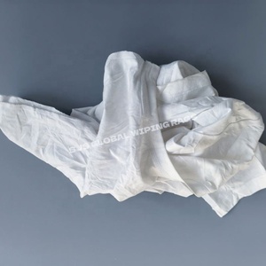 Trapos de camiseta de punto blancos recuperados, trapos industriales de algodón para limpieza de equipos mecánicos - Product Image 1