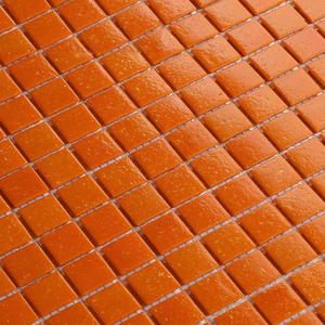 Mosaico de Vidrio Cuadrado Brillante Naranja Pastoral Moderno de 4 mm para Baño, Barra de Bar, Cocina, Pared Exterior, Piso, Hotel, Piscina - Product Image 2