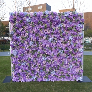 Bride to be Party Decoraciones Roll Up Flower Wall Backdrop 8x8 Flower Walls Purple 360 Photo Booth Background <span class=keywords><strong>para</strong></span> eventos - Product Image 4