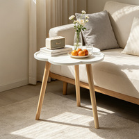 Table Basse Pliante Minimaliste Moderne en Bois Massif avec Cadre en Fer pour Salon, Chambre, Salle à Manger, Bureau à Domicile - Meuble Transfrontalier