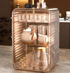 NOUVEAU Armoire de <span class=keywords><strong>rangement</strong></span> multifonctionnelle anti-poussière pour tasses à eau et services à thé, support organisé pour la cuisine ou la salle à manger - Product Image 5