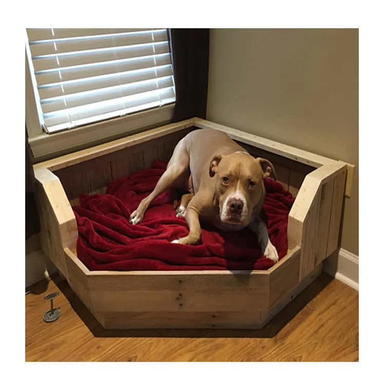 رخيصة في الأماكن المغلقة منتج الحيوانات المدجنة الحديثة الفاخرة خشبي كبير الكلب سرير الأثاث بالجملة