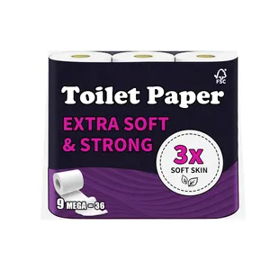 Groothandel Goedkope Op Maat Gemaakte Septicsafe Toiletpapier Tissue Wateroplossende Bamboepulp Houtpulp Luxueus Zacht Toiletpapier