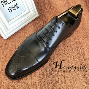 Zapatos formales de cuero para hombre, estilo moderno y elegante, de piel de vaca importada de alta gama, zapatos formales para novio de boda. - Product Image 4