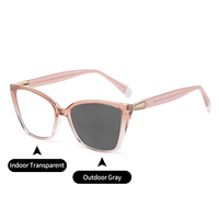 Nouvelles Lunettes de Soleil Photochromiques UV400 Effet Œil de Chat pour Femme, Monture Complète Tendance en TR