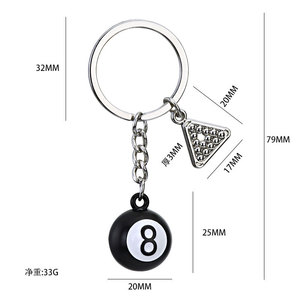 <span class=keywords><strong>Bola</strong></span> <span class=keywords><strong>de</strong></span> <span class=keywords><strong>billar</strong></span> Llaveros Pool Player Regalo Pool Ball Lucky 8 Ball Charm Llavero Regalo para amantes del <span class=keywords><strong>billar</strong></span> - Product Image 6
