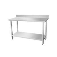 Centre de préparation de salade en acier inoxydable de qualité restaurant Table de travail de cuisine en acier inoxydable Table de travail de cuisine en acier inoxydable