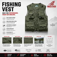 Échantillon Gratuit - Gilet de Pêche à la Mouche Léger et à Séchage Rapide pour Hommes avec Porte-Canne et Multiples Poches