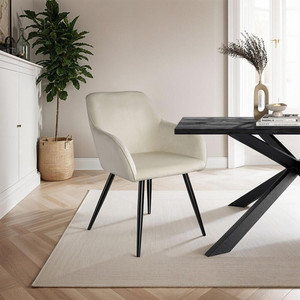 Poltrona Classica Mid-Century Imbottita per Hotel, in Tessuto o Velluto con Gambe in Metallo, <span class=keywords><strong>Sedie</strong></span> da Sala da Pranzo per Casa e <span class=keywords><strong>Cucina</strong></span> - Product Image 3