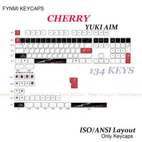Hot Anime Yuki Aim Keycaps ANSI Layout Cherry Profile 5 Sides Dye Sublimation PBT Keycaps for Mechanical Keyboard