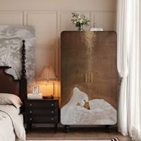 Armoire de Rangement Multifonctionnelle Grande Capacité Style Rétro Chinois, Sans Installation, Solide