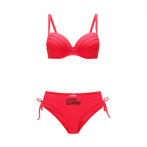 HDJ Women Bikini Set Plus Size <b>Push</b> <b>Up</b> Ruched TIE SIDE Solid Color <b>Swimwear</b> Bathing Suit 2 Piece Set sq66576 - Product Image 4