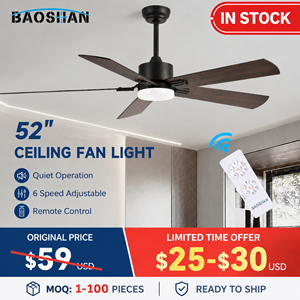 Ready to Ship Competitive Price Modern Indoor Living Room 52Inch DC Motor 5 Plywood Blade Led <strong>Ceiling</strong> <strong>Fan</strong> <strong>with</strong> Light and <strong>Remote</strong> - Product Image 1