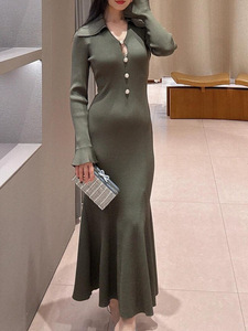 Buy In Bulk Dark Green Long Sleeve Dress 1k+ | Alibaba.com